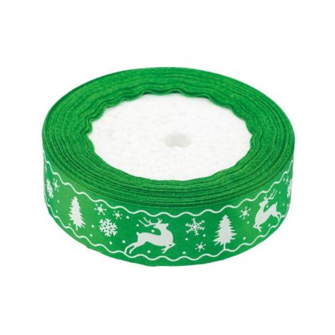 Wstążka satynowa Brewis Zielona, 25mm x 22m
